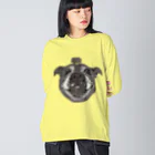 cosajisalut100ponの５７．え？カバ乗ってる？ Big Long Sleeve T-Shirt