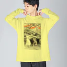 Saza-nami Antique designの虎と怪力男 ビッグシルエットロングスリーブTシャツ