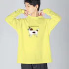 虹色PLUSのかわいいジャックラッセルテリア犬 ビッグシルエットロングスリーブTシャツ