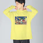 猫のきぬくんのお店のみーにゃんとしらたまくん　クリスマスツアー ビッグシルエットロングスリーブTシャツ