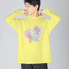 ari designのゆめかわいいバニィ＆ドラゴン Big Long Sleeve T-Shirt