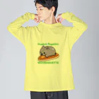 botsu【デフォルメ動物イラスト屋】のウォンバットのパン屋さん2 ビッグシルエットロングスリーブTシャツ