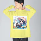 かるるんショップのカメラと傘とうさ耳少女とシリーズ　撮影 Big Long Sleeve T-Shirt