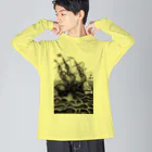 Saza-nami Antique designの海の怪物、クラーケン！！ Big Long Sleeve T-Shirt
