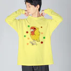 インコグッズのお店　ラブバード亭のコザクラインコ（ダンシング・アフリカンバージョン） Big Long Sleeve T-Shirt