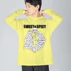 SWEET＆SPICY 【 すいすぱ 】ダーツの好吃。（美味しいよ）　ロゴ有 ビッグシルエットロングスリーブTシャツ