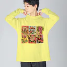 NAZONAZO-Storeのレトロ・フラワー Big Long Sleeve T-Shirt