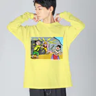 紙しばいや　もっちぃ のアマノウズメノミコト ビッグシルエットロングスリーブTシャツ