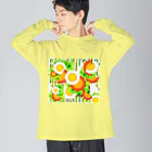 ✨🌈✨ユラクラカン🇯🇵 ✨🌈✨の🥗ご機嫌サラダDAY🥗 ビッグシルエットロングスリーブTシャツ