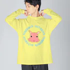 LalaHangeulのFlapjack Octopus(メンダコ) 英語バージョン ビッグシルエットロングスリーブTシャツ