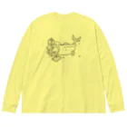 サトウノリコ*の浴室でタブレットを使う人魚【くろ】 Big Long Sleeve T-Shirt