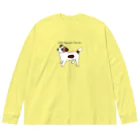 虹色PLUSのかわいいジャックラッセルテリア犬 ビッグシルエットロングスリーブTシャツ