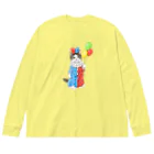 Ａｔｅｌｉｅｒ　Ｈｅｕｒｅｕｘのサーカスにゃんこ　風船ピエロ Big Long Sleeve T-Shirt