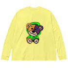 3wの#3 カラフルクマくん 緑ジャケット Big Long Sleeve T-Shirt