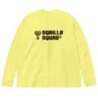 GORILLA SQUAD 公式ノベルティショップのGORILLA SQUAD ロゴ黒 ビッグシルエットロングスリーブTシャツ