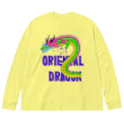 LalaHangeulのORIENTAL DRAGON（龍）英字バージョン ビッグシルエットロングスリーブTシャツ