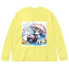 かるるんショップのカメラと傘とうさ耳少女とシリーズ　撮影 Big Long Sleeve T-Shirt