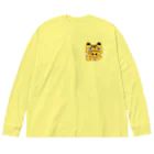ロジローのあっかんべーこ(黄) ビッグシルエットロングスリーブTシャツ