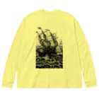 Saza-nami Antique designの海の怪物、クラーケン！！ Big Long Sleeve T-Shirt