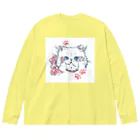 Reea wkoのふわっねっこっ ビッグシルエットロングスリーブTシャツ