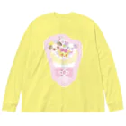 🎀りぼんぱ～ら～🎀のぱんだクレープ ビッグシルエットロングスリーブTシャツ