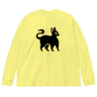 ツバメ堂の黒猫 ビッグシルエットロングスリーブTシャツ