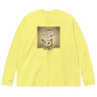 SU-KUのゆる猫オッド　セピア Big Long Sleeve T-Shirt