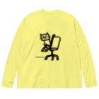 ひいなのテレワークNOWねこ ビッグシルエットロングスリーブTシャツ