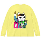 カレーゴハンナー  CURRYGOHANNERのドロステの猫 Big Long Sleeve T-Shirt