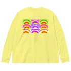 ✨🌈✨ユラクラカン🇯🇵 ✨🌈✨の🌈レインボーサンライズ🌈 ビッグシルエットロングスリーブTシャツ