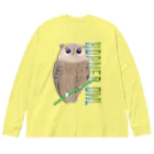 LalaHangeulのHORNED OWL (ミミズク) Big Long Sleeve T-Shirt