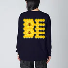 LalaHangeulのハニカム構造(BEE） ビッグシルエットロングスリーブTシャツ