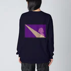 liKe meの月明かりビッグシルエットロンT　パープル Big Long Sleeve T-Shirt