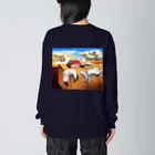 Neko-Shika-KatanのMelting Cats 溶ける猫 Big Long Sleeve T-Shirt