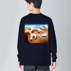 Neko-Shika-KatanのMelting Cats 溶ける猫 Big Long Sleeve T-Shirt