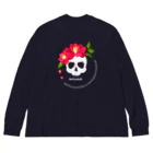 yuki-tsubakiのBetty skull 花盛り Big Long Sleeve T-Shirt