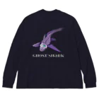 LalaHangeulのGhost Shark バックプリント ビッグシルエットロングスリーブTシャツ