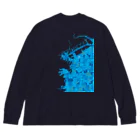 cuuyabowの横浜港　モザイクブルー Big Long Sleeve T-Shirt