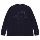 mutayuの福岡県の地図 ビッグシルエットロングスリーブTシャツ