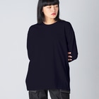 LalaHangeulのGhost Shark バックプリント Big Long Sleeve T-Shirt