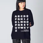 PyriteDesignの26 letters in the alphabet【Tshirt】【Design Color : White】【Design Print : Front ビッグシルエットロングスリーブTシャツ