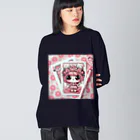 ぴーすけ🃏【ポーカーグッズ】の可愛いハートAちゃん ビッグシルエットロングスリーブTシャツ