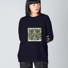 kotpopのSymmetrical Owls ビッグシルエットロングスリーブTシャツ