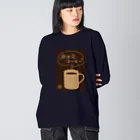 刻々珈琲のホッとコーヒー＜カップ＞ネガ ビッグシルエットロングスリーブTシャツ