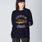 猫と釣り人のAINAME_EB_2CW ビッグシルエットロングスリーブTシャツ