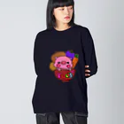 ぶたさんHOUSEのだしの素豚くん ビッグシルエットロングスリーブTシャツ