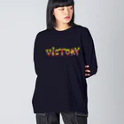 のぐちさきのVICTORY（赤) ビッグシルエットロングスリーブTシャツ