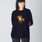 しの田サバニレの笑顔がデフォルトのInu-色濃大- ビッグシルエットロングスリーブTシャツ