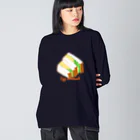 amemugi（あめむぎ）のたまごサンドちゃん ビッグシルエットロングスリーブTシャツ