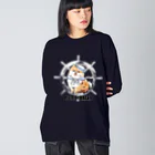 犬グッズの店しえるぶるーのマリンだワン！　ポメラニアン Big Long Sleeve T-Shirt